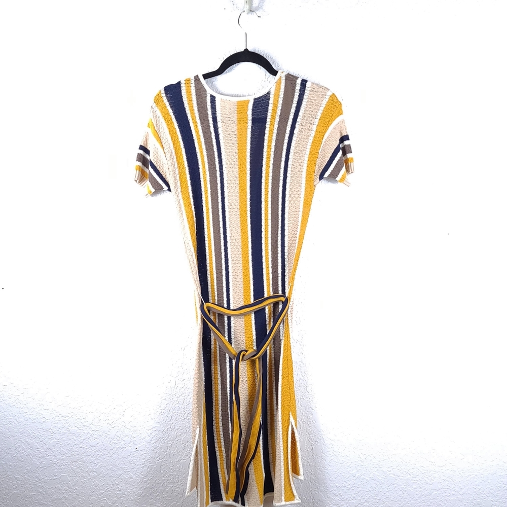 FRAME Le Lace Shirt Dress Stripe Belted - Picture 9 of 14